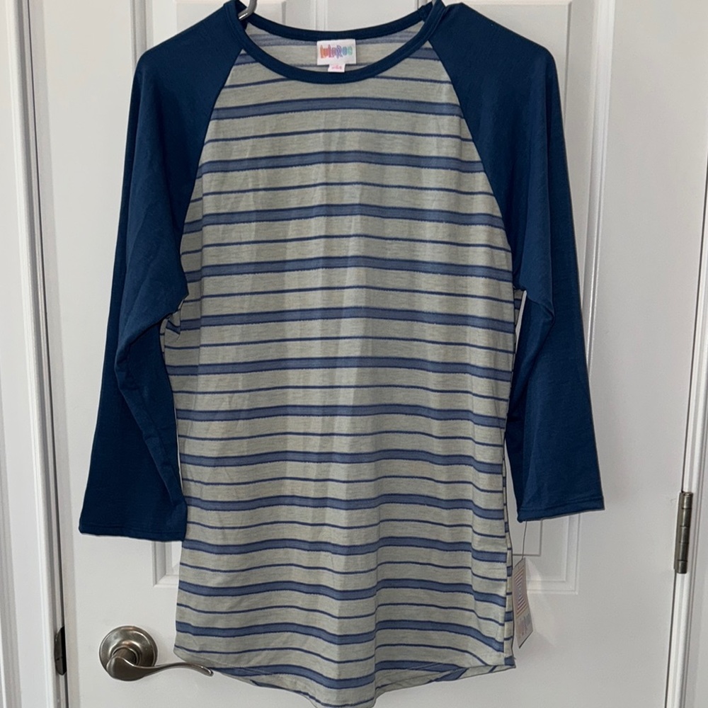 Small Women’s Striped Blue Raglan Shirt